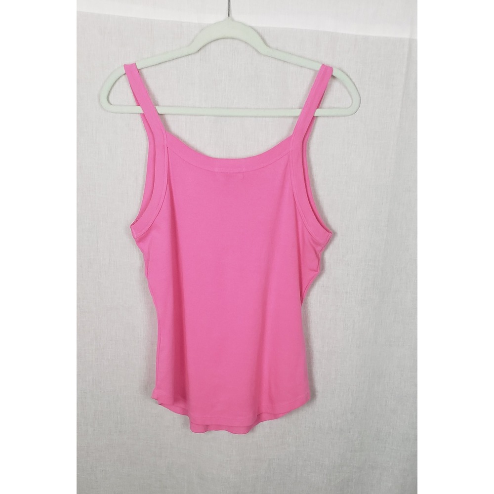 Michael Stars Vita Strappy Tank XL Azalea Pink Cotton Ribbed Casual Beach Summer - Picture 2 of 9